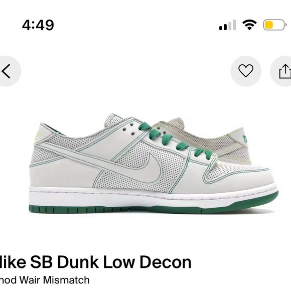 Nike SB Dunk Low Decon Shoes - Yellow and Green Ishod Wair Mismatch - Picture 2 of 9